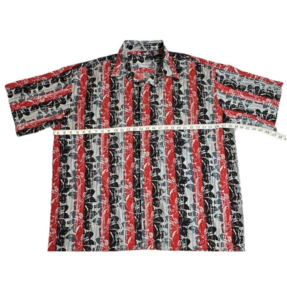 ALPINE DESIGN Men's Short Sleeve Button Down Polyester Shirt Multi-Colored XL